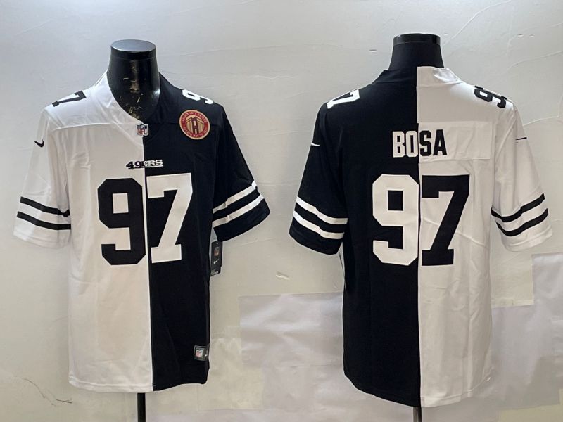 Men San Francisco 49ers #97 Bosa White Black Fashion 2025 Nike Limited NFL Jersey style 6